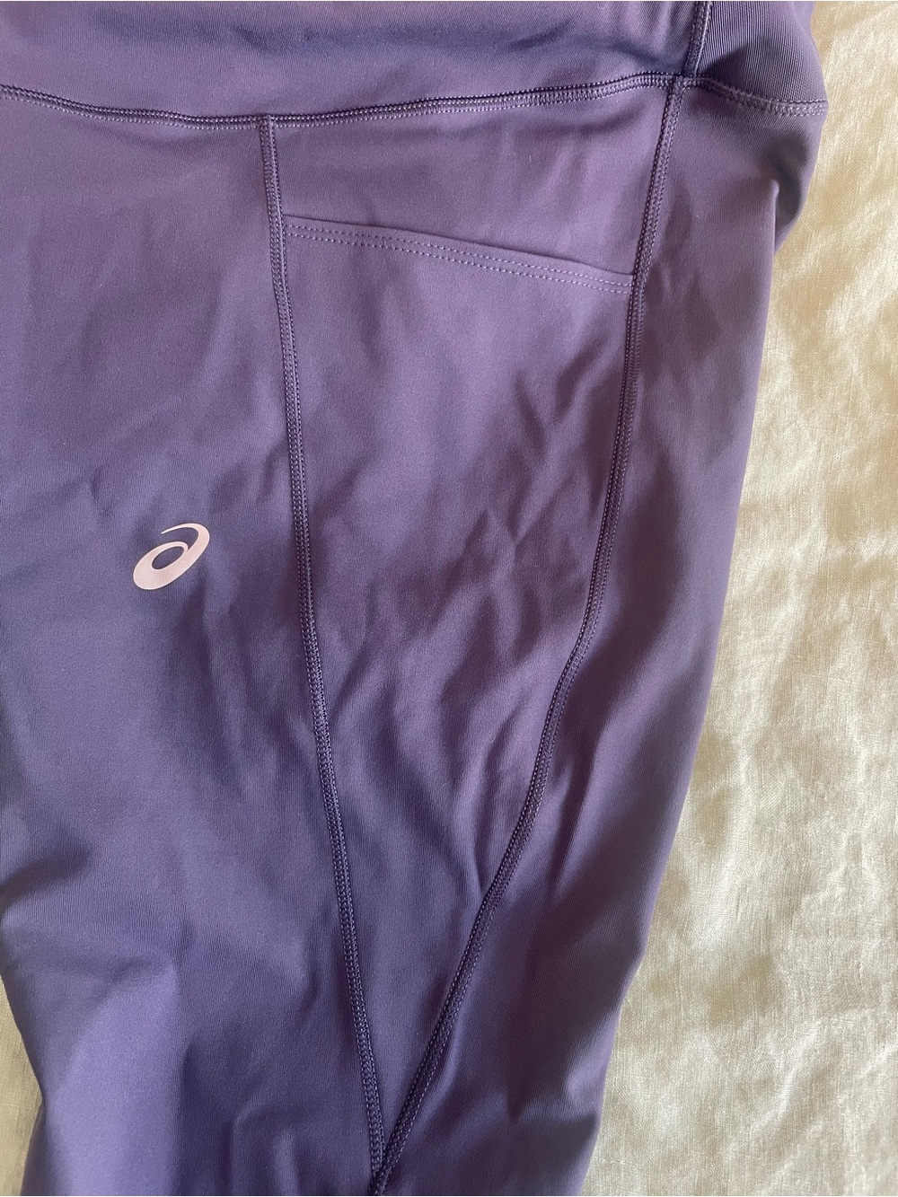 Asics Purple Women’s Athletic Leggings with Drawstring - Picture 5 of 9